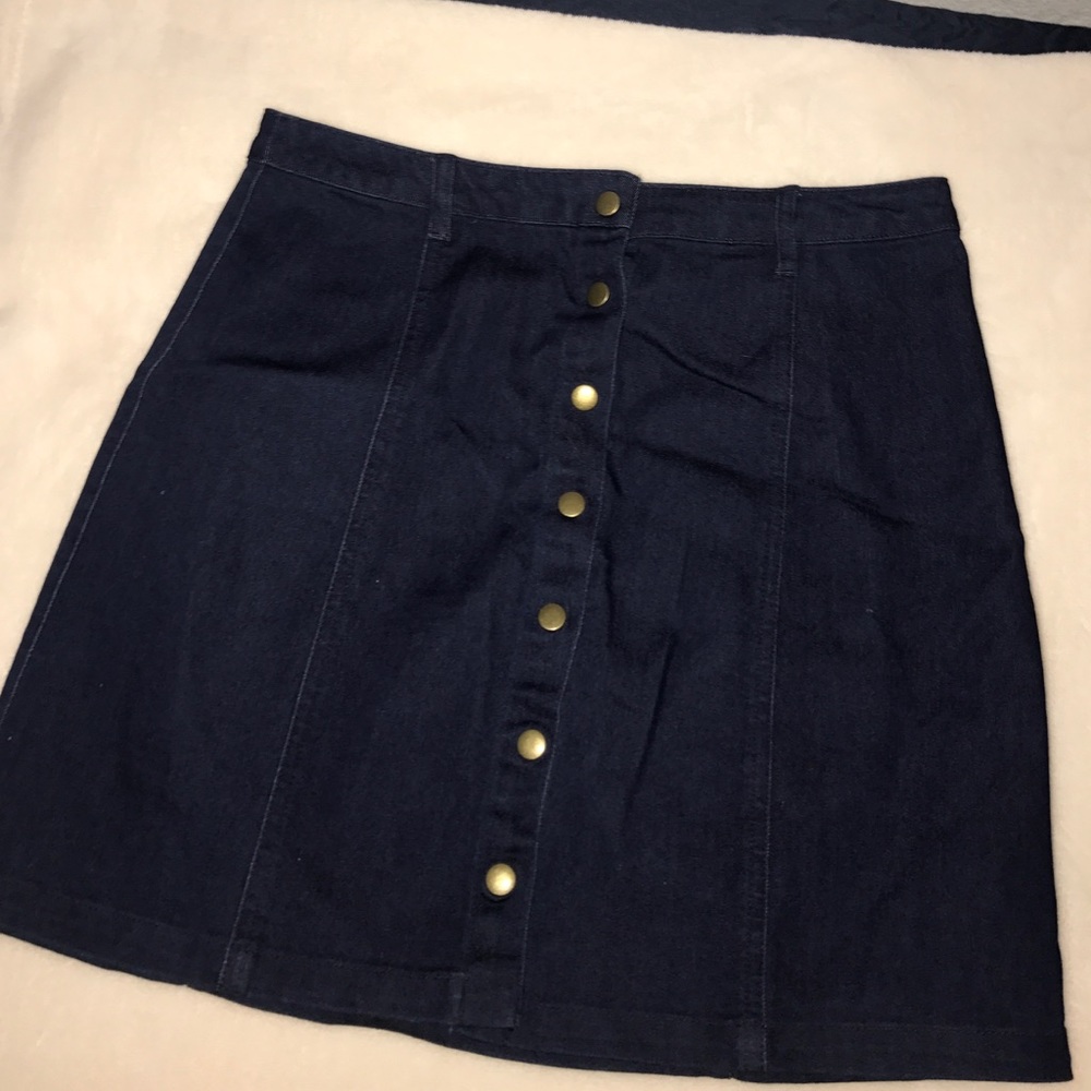 Denim Button Up Skirt