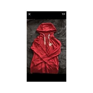 Nike red zip up, size Medium
