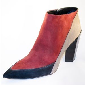 Messeca NY Red Colorblock Red/Black/Grey Boots