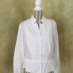 TALBOTS WHITE BUTTON FRONT BLOUSE