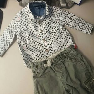 Ted Baker button down & Khaki cargo shorts