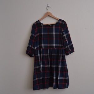 Plaid Flannel Smock Dress