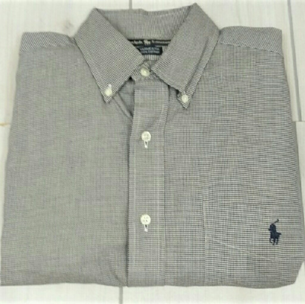Ralph Lauren Button Shirt Houndstooth 15.5 34/35