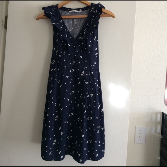Navy bird dress, US size 6 - Picture 2 of 4