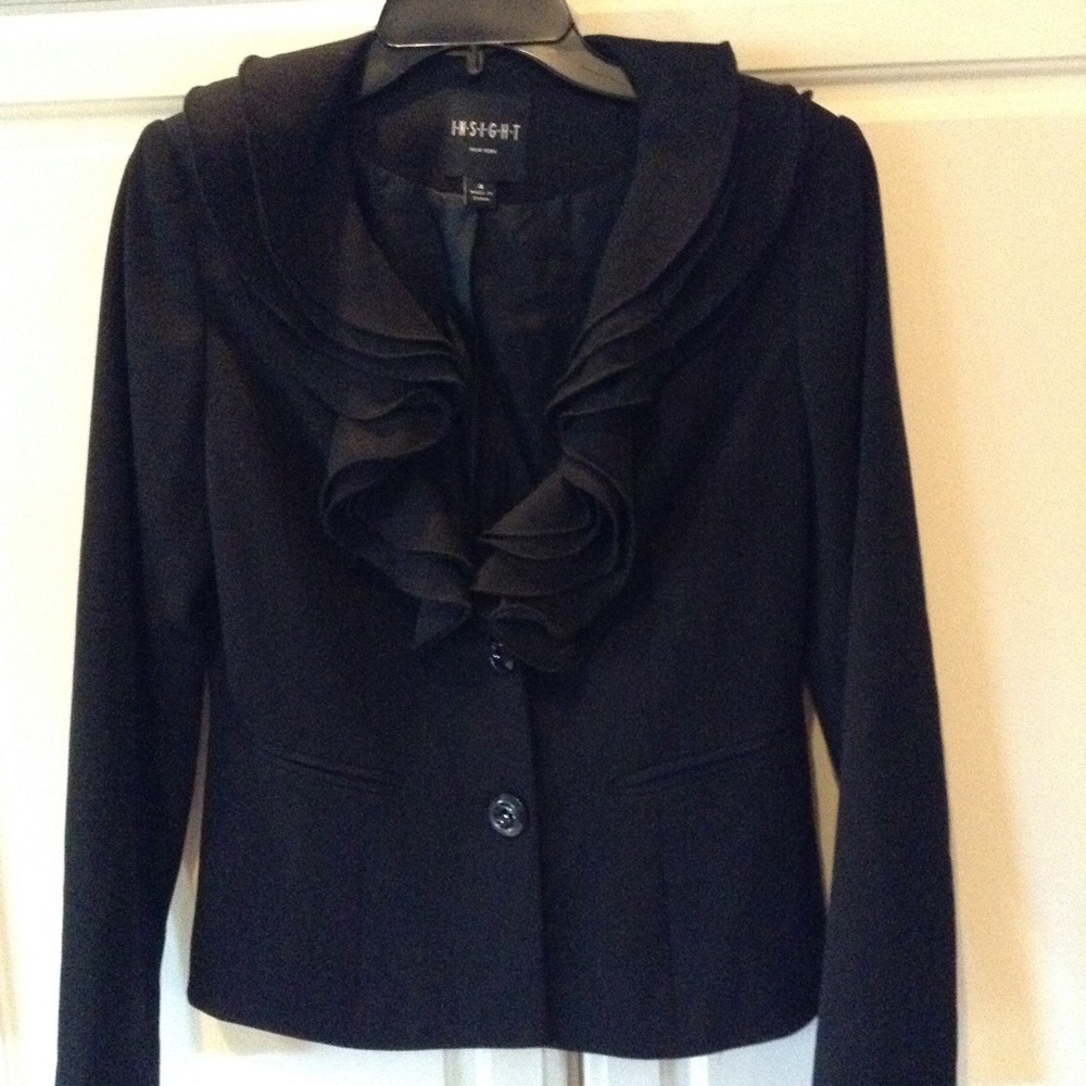 Insight Black Jacket w/ Ruffled Collar