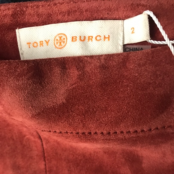 Tory Burch Short Suede Shorts Brick Sz 2 - Picture 3 of 4