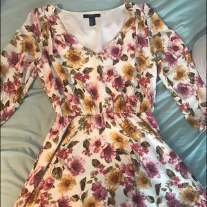 Floral Quarter-Sleeve Dress