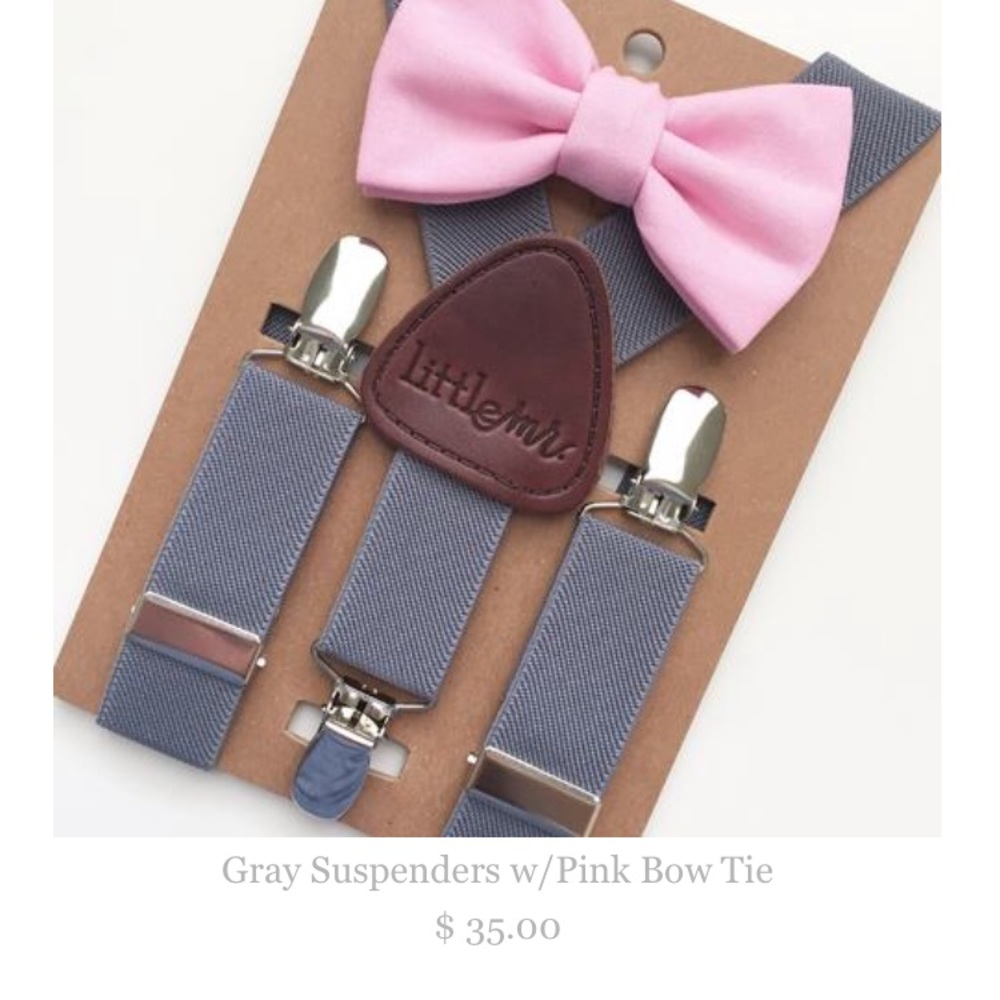 Little Mister Valentine suspender bow tie set