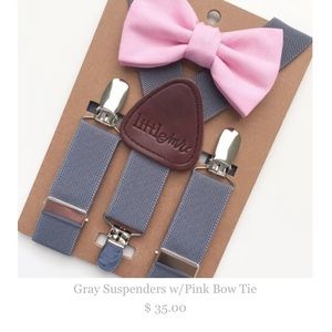 Little Mister Valentine suspender bow tie set