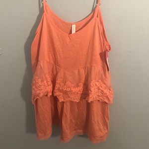 Orange Flowy Tank Top