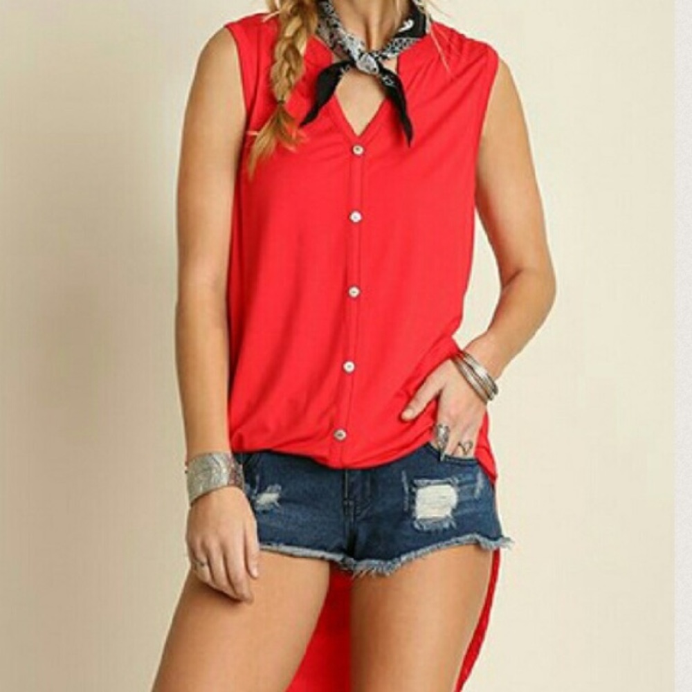 New Hi Lo Button Down Tunic❗️Closing Closet❗️ - Picture 2 of 3
