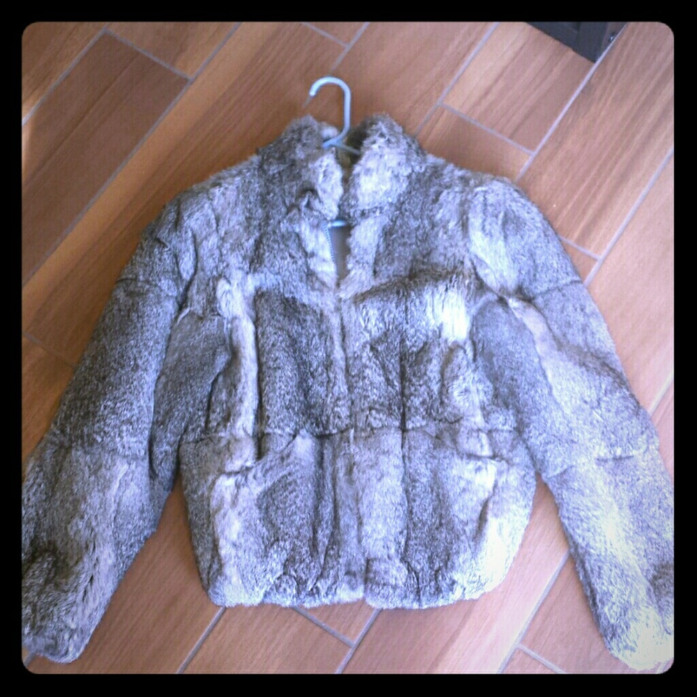 Rabbit Fur Coat Jacket size Small