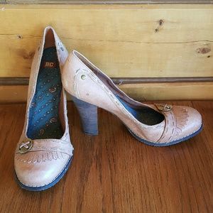 BC Footwear Rose Tan leather heels pumps