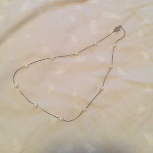 Silver and Pearl Necklace