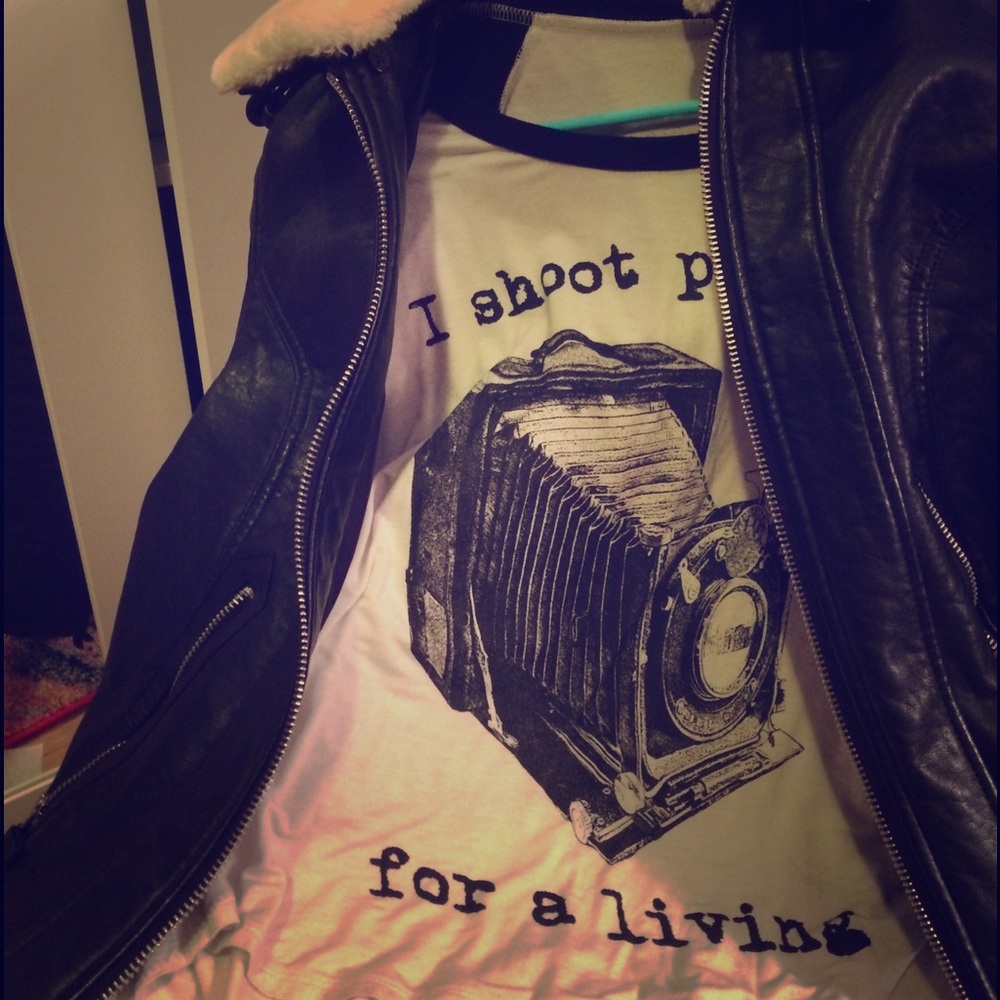 "I shoot people for a living" photography tee