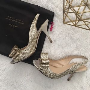 ❤ Kate Spade Glitter Bow Heels ❤