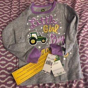 John Deere Little Girls Pajama Set Pink/Magenta 4