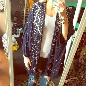 Ya blue tribal kimono