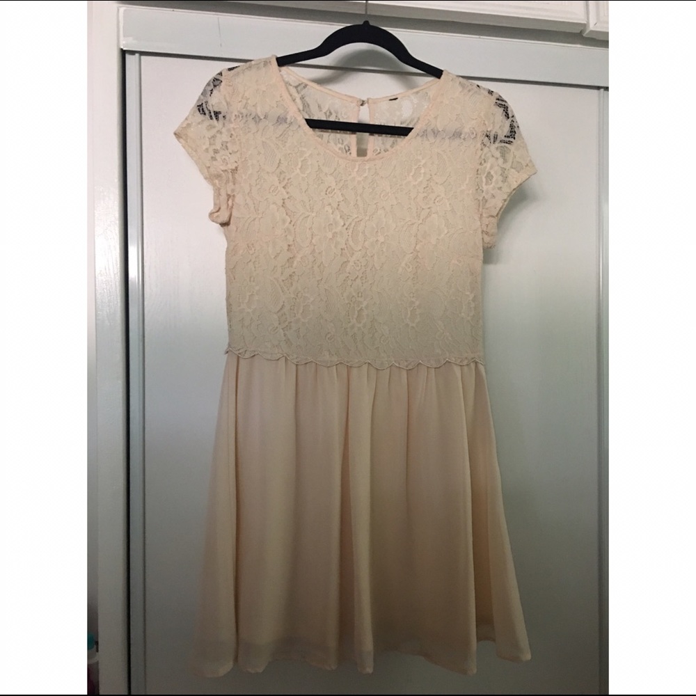 Beige midi dress