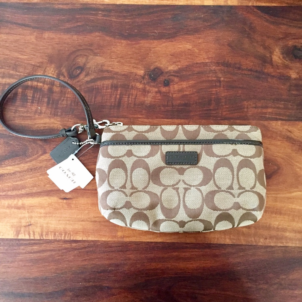Coach Signature Logo Wristlet