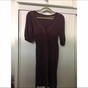 Midi sized dress. Dark plum color