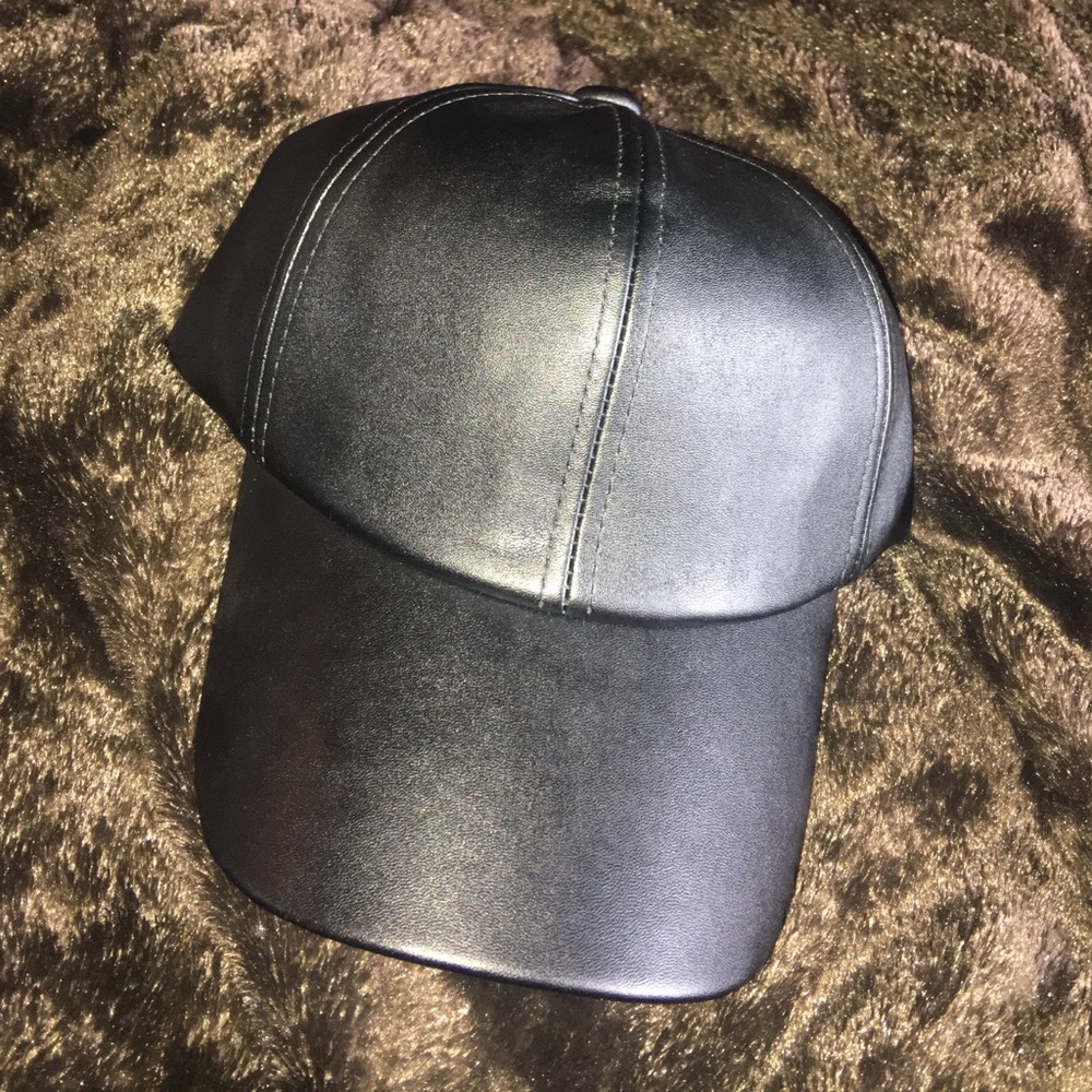 Faux leather baseball cap (sold)
