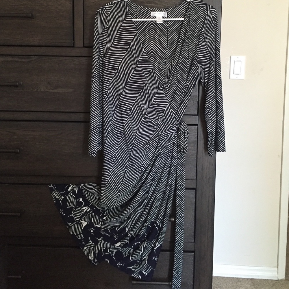 Motherhood Maternity Wrap Dress- Navy Blue