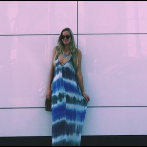 Blue tie die maxi dress💙