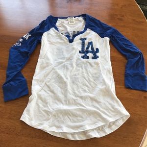 VICTORIA SECRETS PINK LA DODGERS BASEBALL TEE