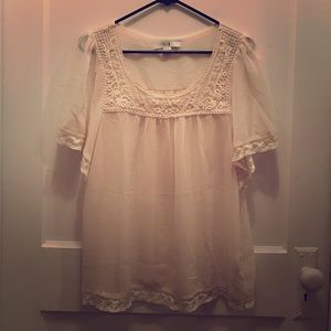 Sheer BoHo lace embroidered top