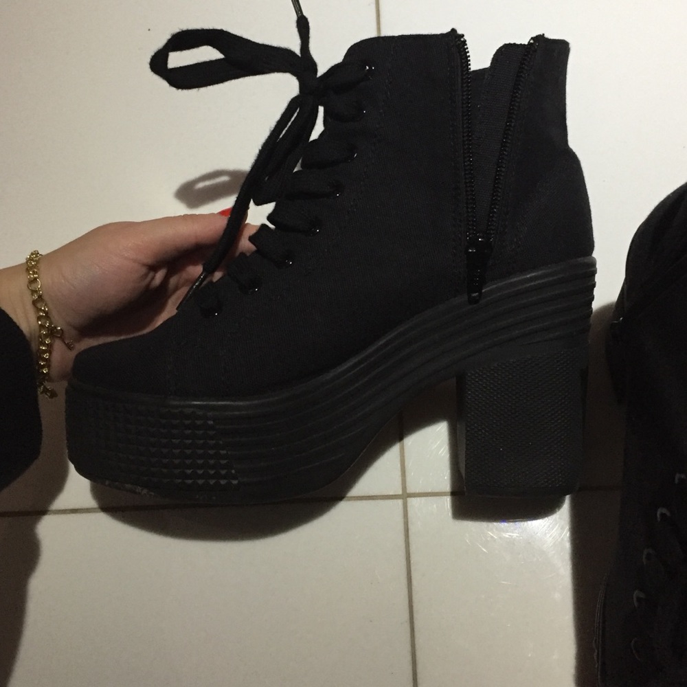 Black sneaker heels