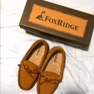 Men's Size 7: FoxRidge Suede Moccasins (Tan)