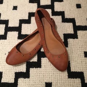 Studded leather flats