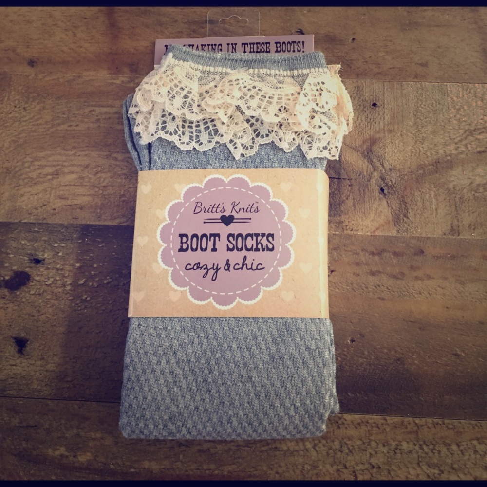 NWT Britts Knits Boot Socks Lace Polyester Socks