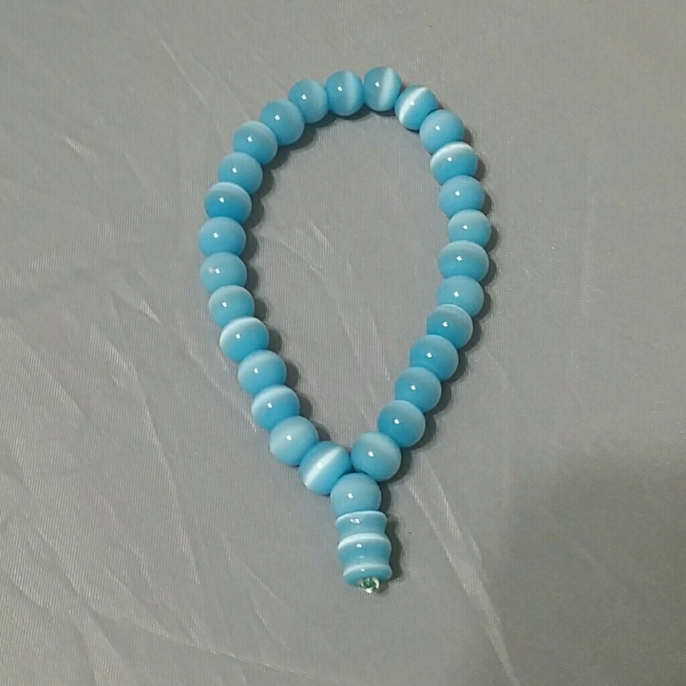 Aqua Cats Eye Stretch Bracelet