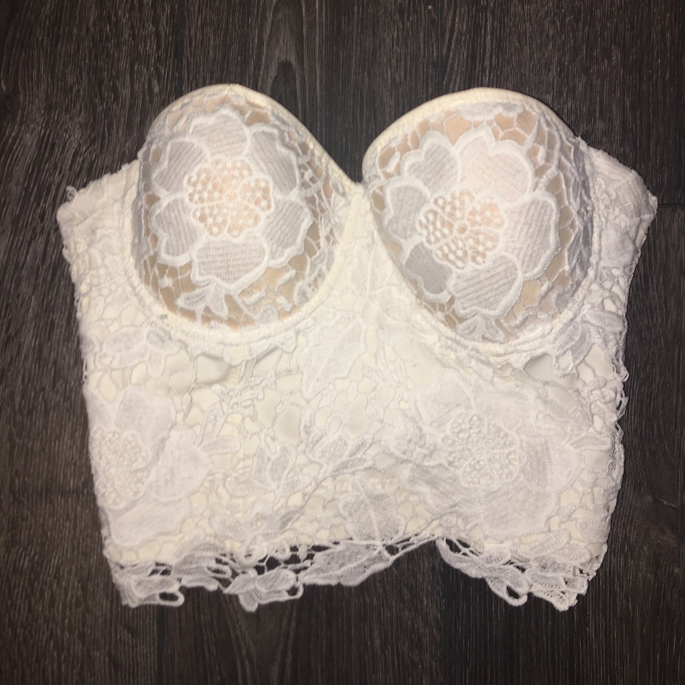 White Floral Lace Corset - L