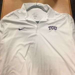 White Nike TCU Polo