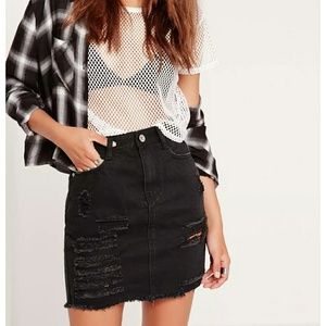 Missguided Black Denim Skirt