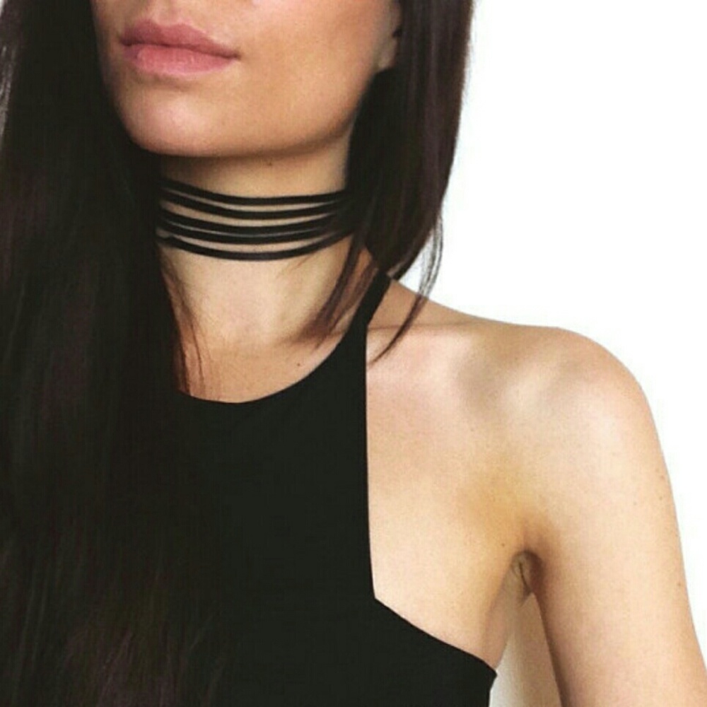 5 for $15 Handmade New 5-layer Black Suede Choker - Picture 1 of 3