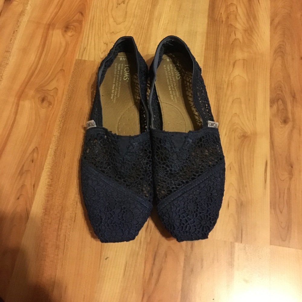 Navy Lace Toms