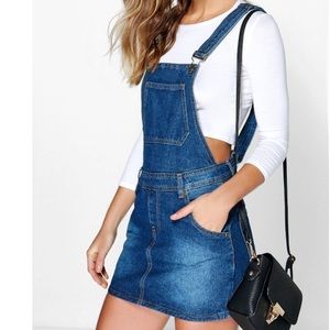 Hollie Denim Dungaree Pinafore Dress