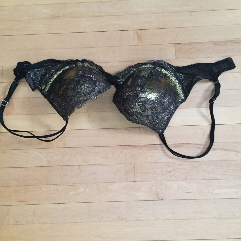 Gold black push up bra Victoria's Secret 32D