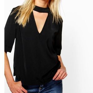 Millie 3/4 Sleeve Open Neck Blouse