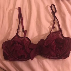 Aerie pretty luxuries maroon bra