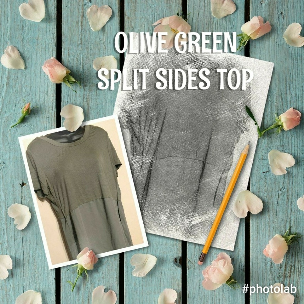 Gently Used Mossimo Army Green Split Side Top