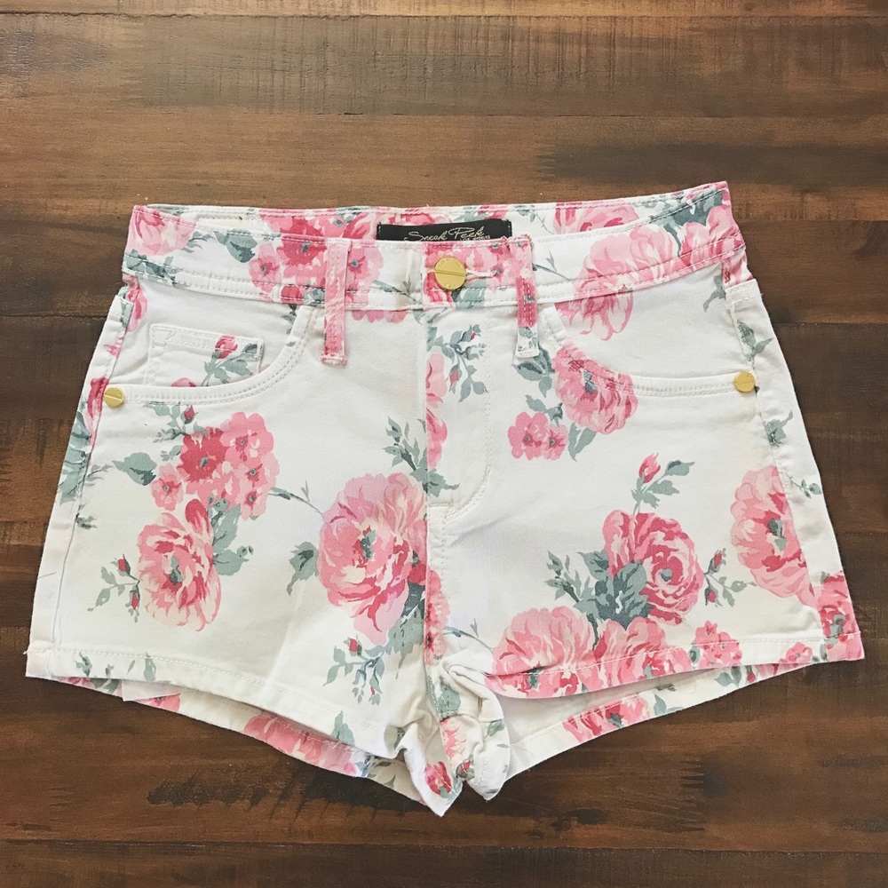 High Waist Floral Shorts