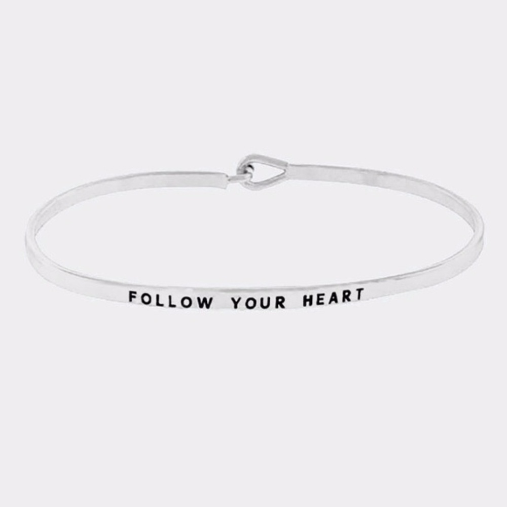 NEW FOLLOW YOUR HEART Stacking Cuff Bracelet - Picture 2 of 4