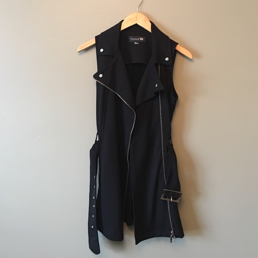 Forever 21 black Moto vest
