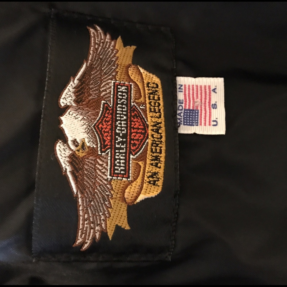 Harley Davidson Collared & Buttoned Leather Vest - image 3