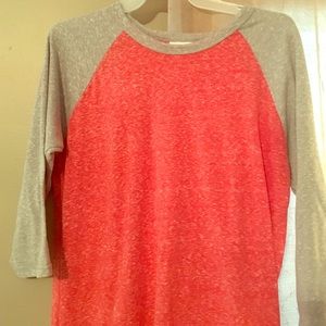 Lularoe Randy, heathered red and gray, small